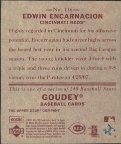 2007 Upper Deck Goudey - Red Backs #116 Edwin Encarnacion Back