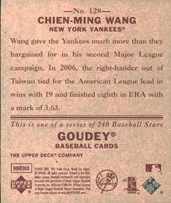 2007 Upper Deck Goudey - Red Backs #128 Chien-Ming Wang Back