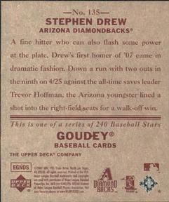 2007 Upper Deck Goudey - Red Backs #135 Stephen Drew Back