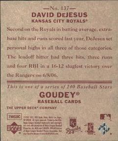 2007 Upper Deck Goudey - Red Backs #137 David DeJesus Back