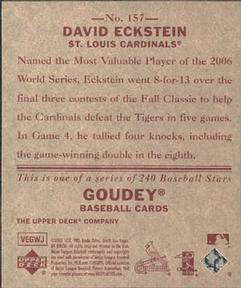 2007 Upper Deck Goudey - Red Backs #157 David Eckstein Back