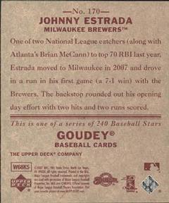 2007 Upper Deck Goudey - Red Backs #170 Johnny Estrada Back