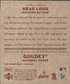 2007 Upper Deck Goudey - Red Backs #182 Brad Lidge Back