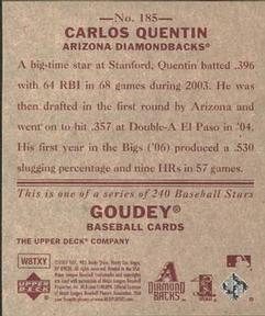 2007 Upper Deck Goudey - Red Backs #185 Carlos Quentin Back
