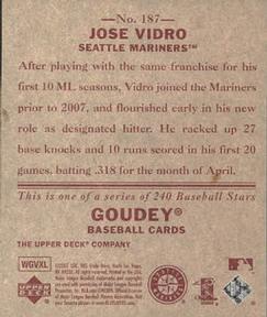 2007 Upper Deck Goudey - Red Backs #187 Jose Vidro Back