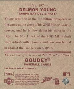 2007 Upper Deck Goudey - Red Backs #197 Delmon Young Back