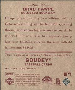 2007 Upper Deck Goudey - Red Backs #199 Brad Hawpe Back