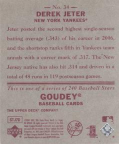 2007 Upper Deck Goudey - Red Backs #34 Derek Jeter Back