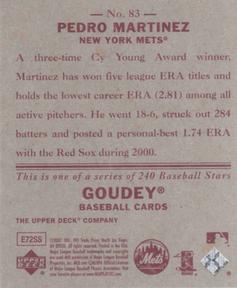 2007 Upper Deck Goudey - Red Backs #83 Pedro Martinez Back