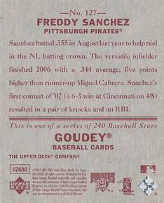 2007 Upper Deck Goudey - Red Backs #127 Freddy Sanchez Back