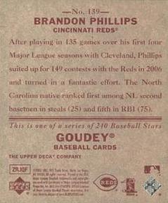 2007 Upper Deck Goudey - Red Backs #139 Brandon Phillips Back