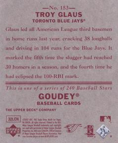 2007 Upper Deck Goudey - Red Backs #153 Troy Glaus Back