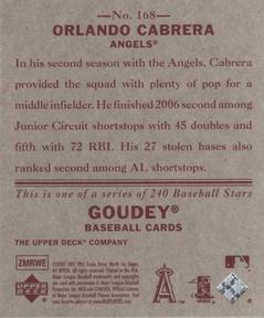 2007 Upper Deck Goudey - Red Backs #168 Orlando Cabrera Back