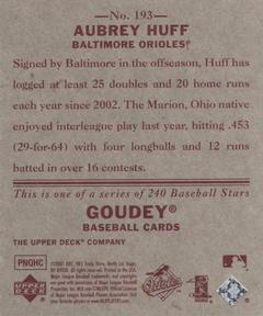 2007 Upper Deck Goudey - Red Backs #193 Aubrey Huff Back