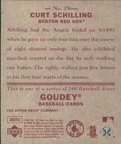 2007 Upper Deck Goudey - Red Backs #29 Curt Schilling Back