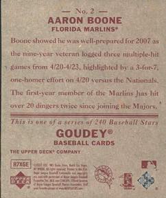 2007 Upper Deck Goudey - Red Backs #2 Aaron Boone Back