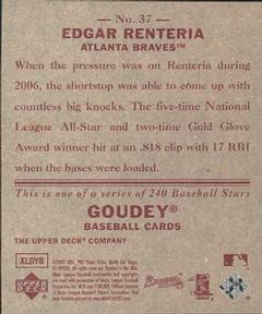 2007 Upper Deck Goudey - Red Backs #37 Edgar Renteria Back