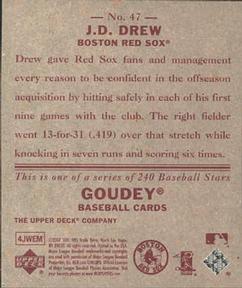 2007 Upper Deck Goudey - Red Backs #47 J.D. Drew Back