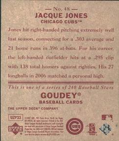 2007 Upper Deck Goudey - Red Backs #48 Jacque Jones Back