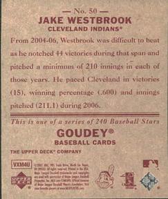 2007 Upper Deck Goudey - Red Backs #50 Jake Westbrook Back