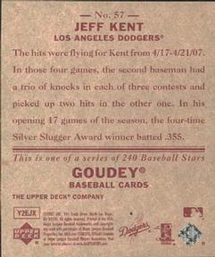 2007 Upper Deck Goudey - Red Backs #57 Jeff Kent Back