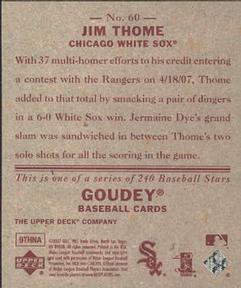 2007 Upper Deck Goudey - Red Backs #60 Jim Thome Back