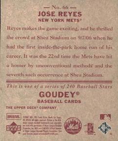 2007 Upper Deck Goudey - Red Backs #66 Jose Reyes Back