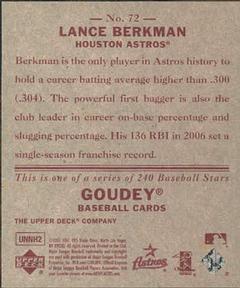 2007 Upper Deck Goudey - Red Backs #72 Lance Berkman Back
