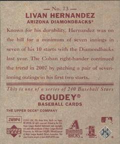 2007 Upper Deck Goudey - Red Backs #73 Livan Hernandez Back