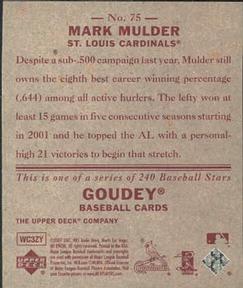 2007 Upper Deck Goudey - Red Backs #75 Mark Mulder Back