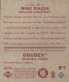 2007 Upper Deck Goudey - Red Backs #80 Mike Piazza Back