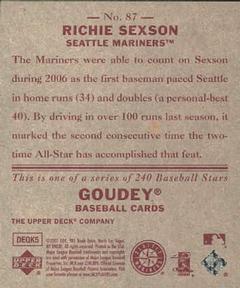2007 Upper Deck Goudey - Red Backs #87 Richie Sexson Back