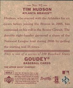 2007 Upper Deck Goudey - Red Backs #92 Tim Hudson Back