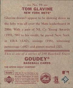 2007 Upper Deck Goudey - Red Backs #94 Tom Glavine Back