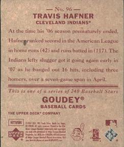 2007 Upper Deck Goudey - Red Backs #96 Travis Hafner Back