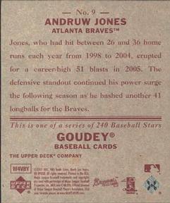 2007 Upper Deck Goudey - Red Backs #9 Andruw Jones Back