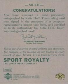 2007 Upper Deck Goudey - Sport Royalty #SR-KH Katie Hoff Back