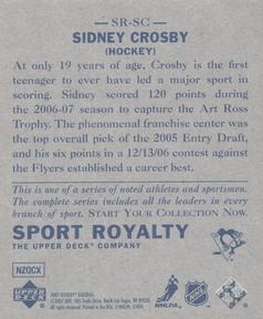2007 Upper Deck Goudey - Sport Royalty #SR-SC Sidney Crosby Back