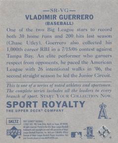 2007 Upper Deck Goudey - Sport Royalty #SR-VG Vladimir Guerrero Back