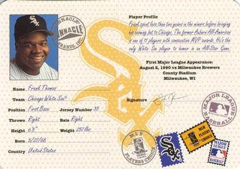 1997 Pinnacle - Passport to the Majors #3 Frank Thomas Front