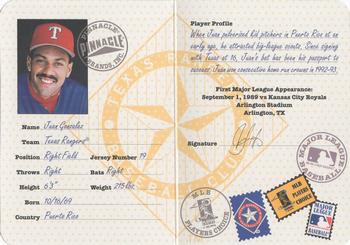1997 Pinnacle - Passport to the Majors #13 Juan Gonzalez Front