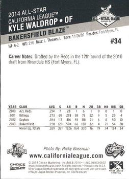 2014 Choice California League / Carolina League All-Star Game #34 Kyle Waldrop Back