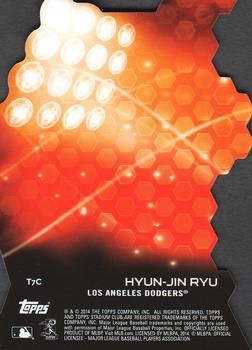 2014 Stadium Club - Triumvirates Luminous #T7C Hyun-Jin Ryu Back