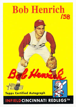 2007 Topps Heritage - Real One Autographs Red Ink #ROA-BH Bob Henrich Front