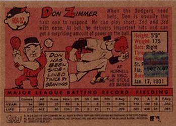 2007 Topps Heritage - Real One Autographs Red Ink #ROA-DZ Don Zimmer Back