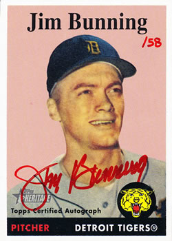 2007 Topps Heritage - Real One Autographs Red Ink #ROA-JB Jim Bunning Front