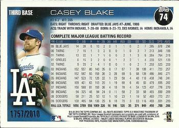 2010 Topps - Gold #74 Casey Blake Back