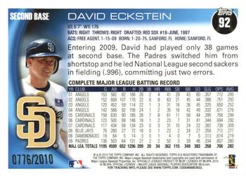 2010 Topps - Gold #92 David Eckstein Back