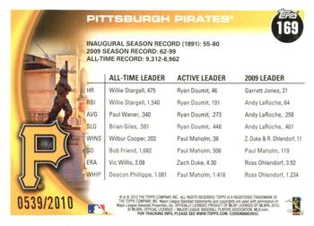 2010 Topps - Gold #169 Pittsburgh Pirates Back