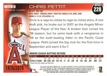 2010 Topps - Gold #228 Chris Pettit Back